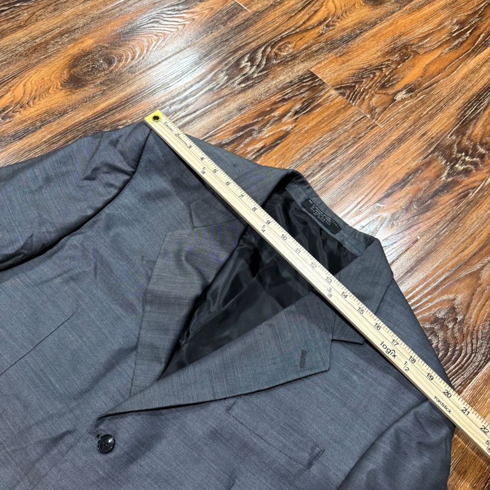 Jones New York Men 44R Grey Wool Silk Blend 3 Button Tailored Blazer Suit Jacket - Picture 7 of 10